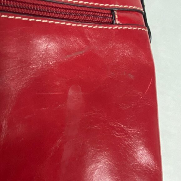 Giani Bernini Vintage Red Leather Venice Crossbody Organizer Handbag - Picture 5 of 12